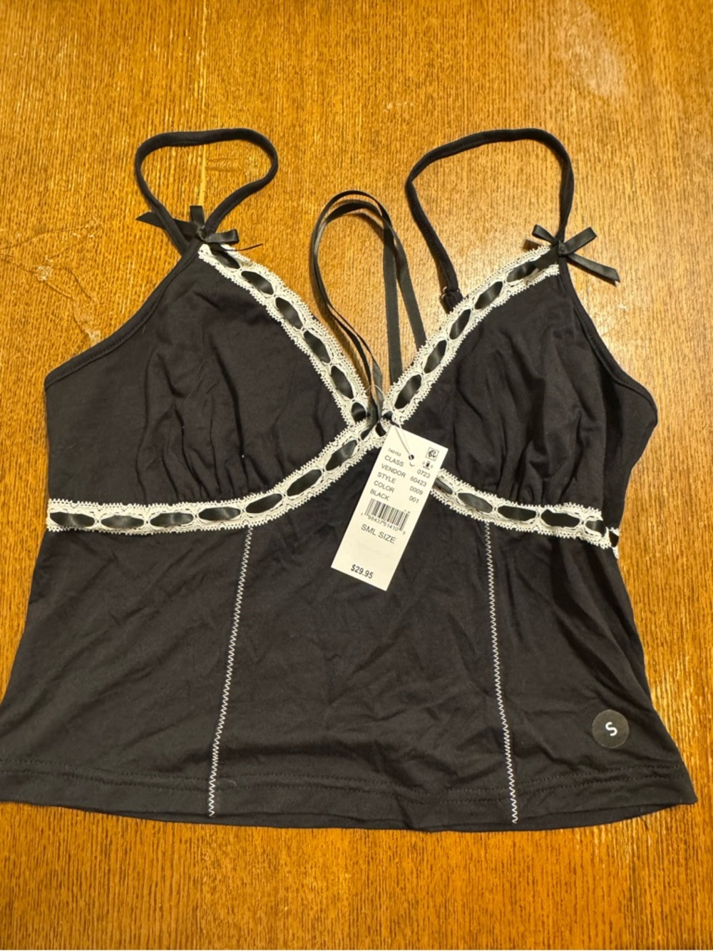 Pacsun Black Lace-Trim Camisole Tank Top